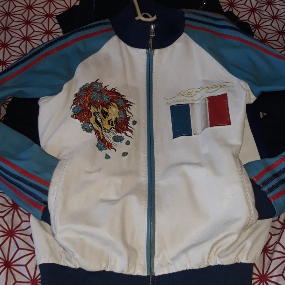 Ed Hardy custom made leather jacket from London